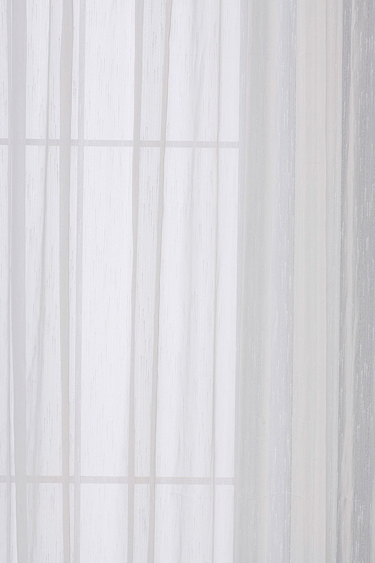 Gauze Fabric Design-Ecru Linen Textured Plain Tulle Curtain Does Not Want Ironing 3
