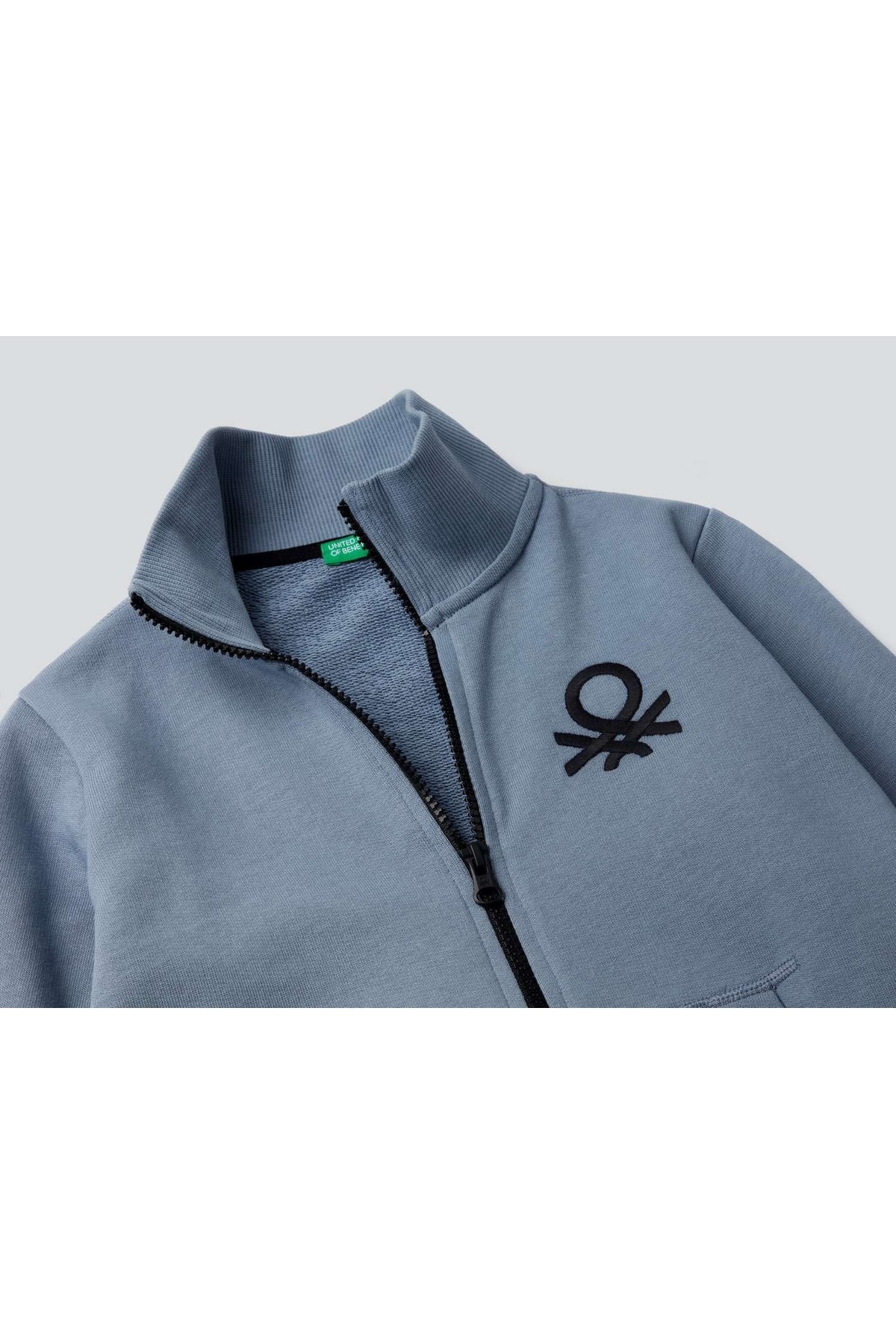 سویشرت پسرانه خاکستری United Colors of Benetton | 222A3J68C501B-030 اورجینال - تصویر 2