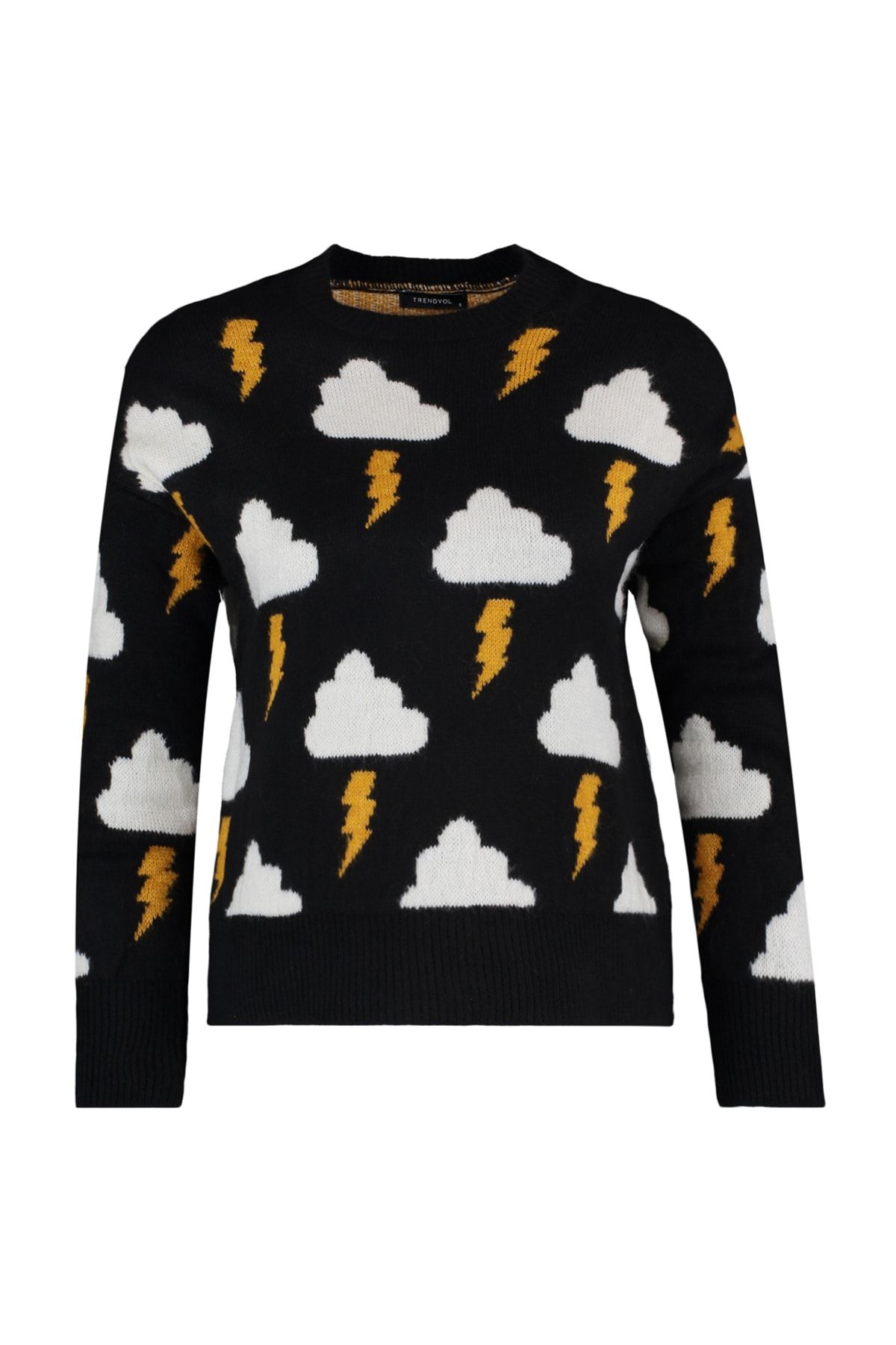Trendyol Collection-Schwarzer Jacquard-Strickpullover 7