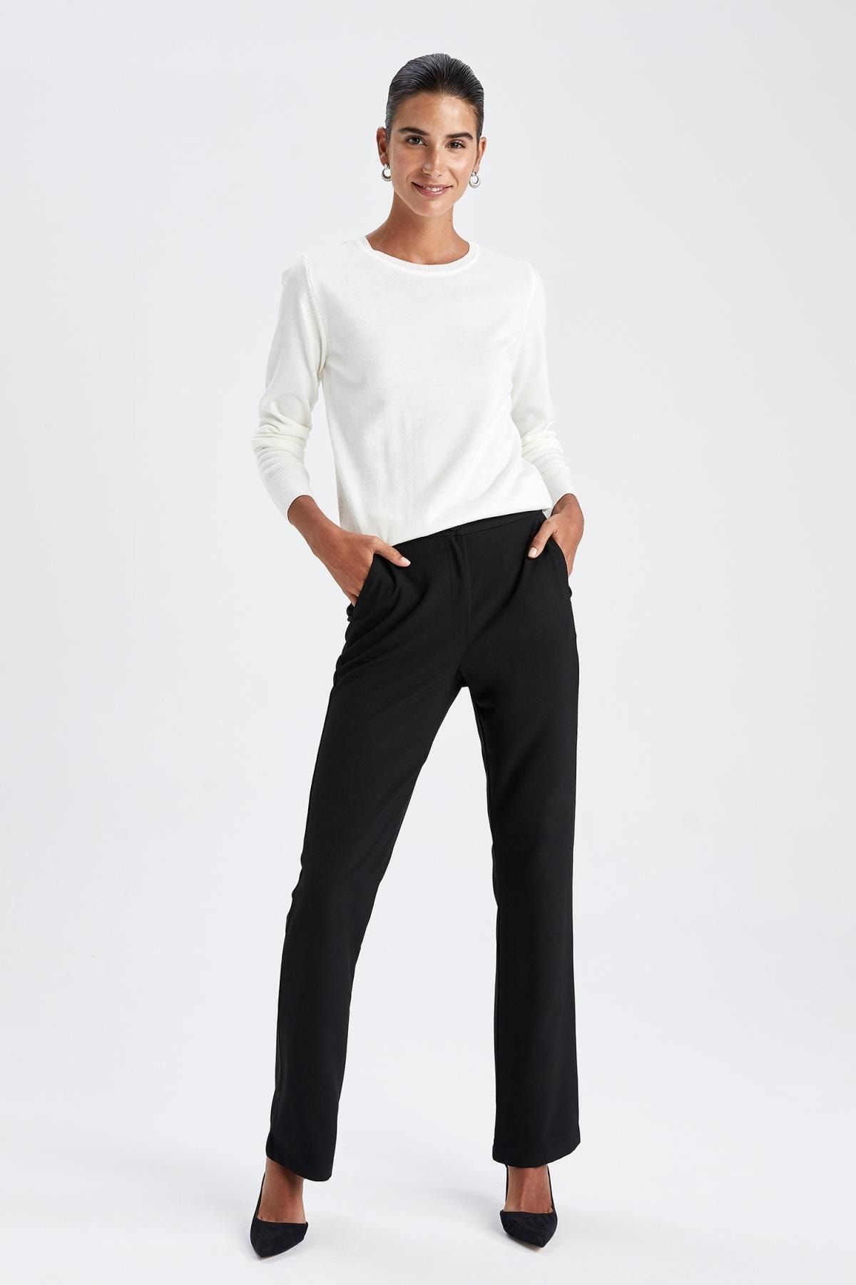 DeFacto Hose Schwarz Straight