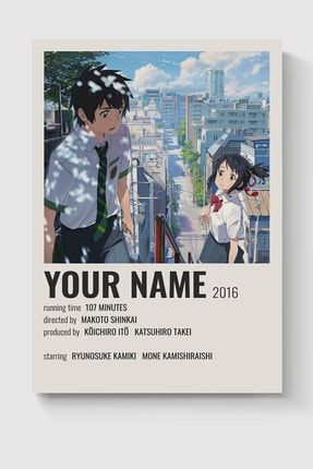 Your Name Anime Info Card Bilgi Kartı Minimalist Poster DUOFG200246