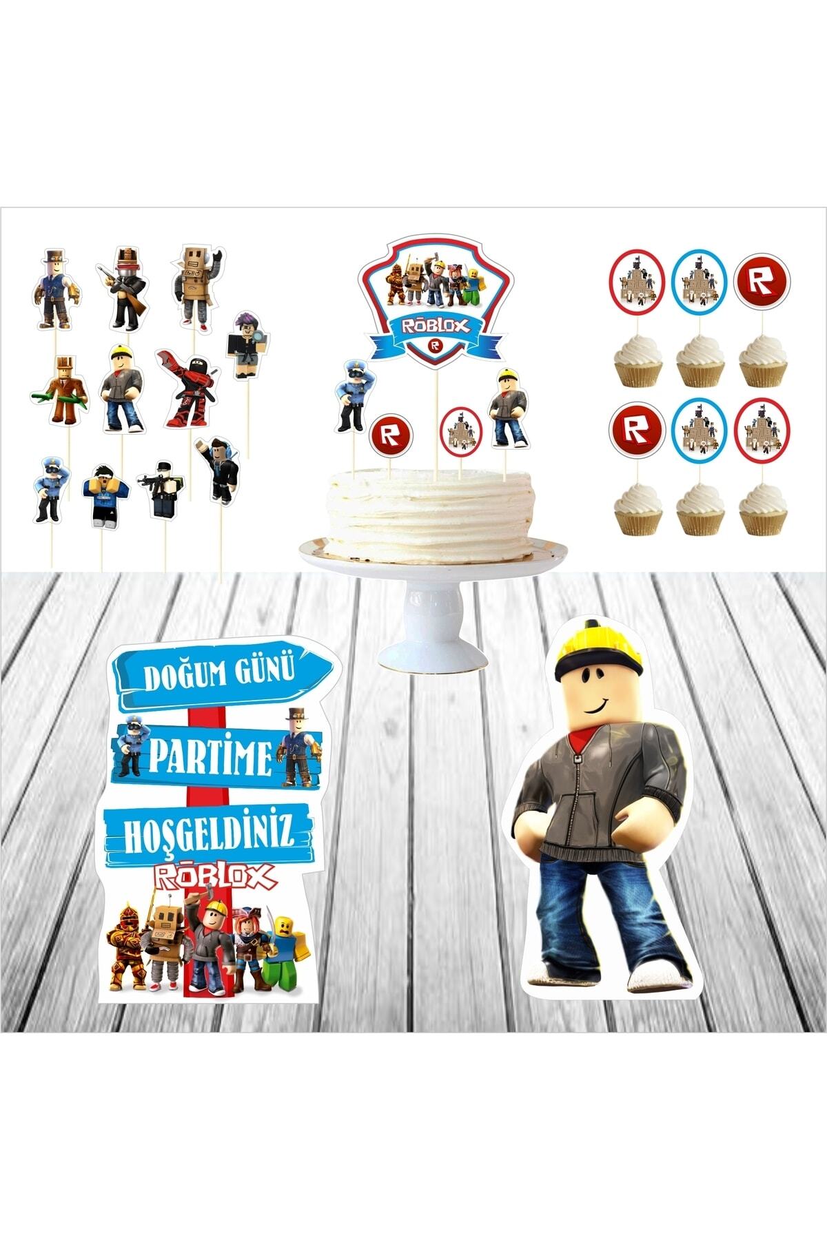 Roblox Doğum Günü Masa Maketi / Pasta Süsü Seti