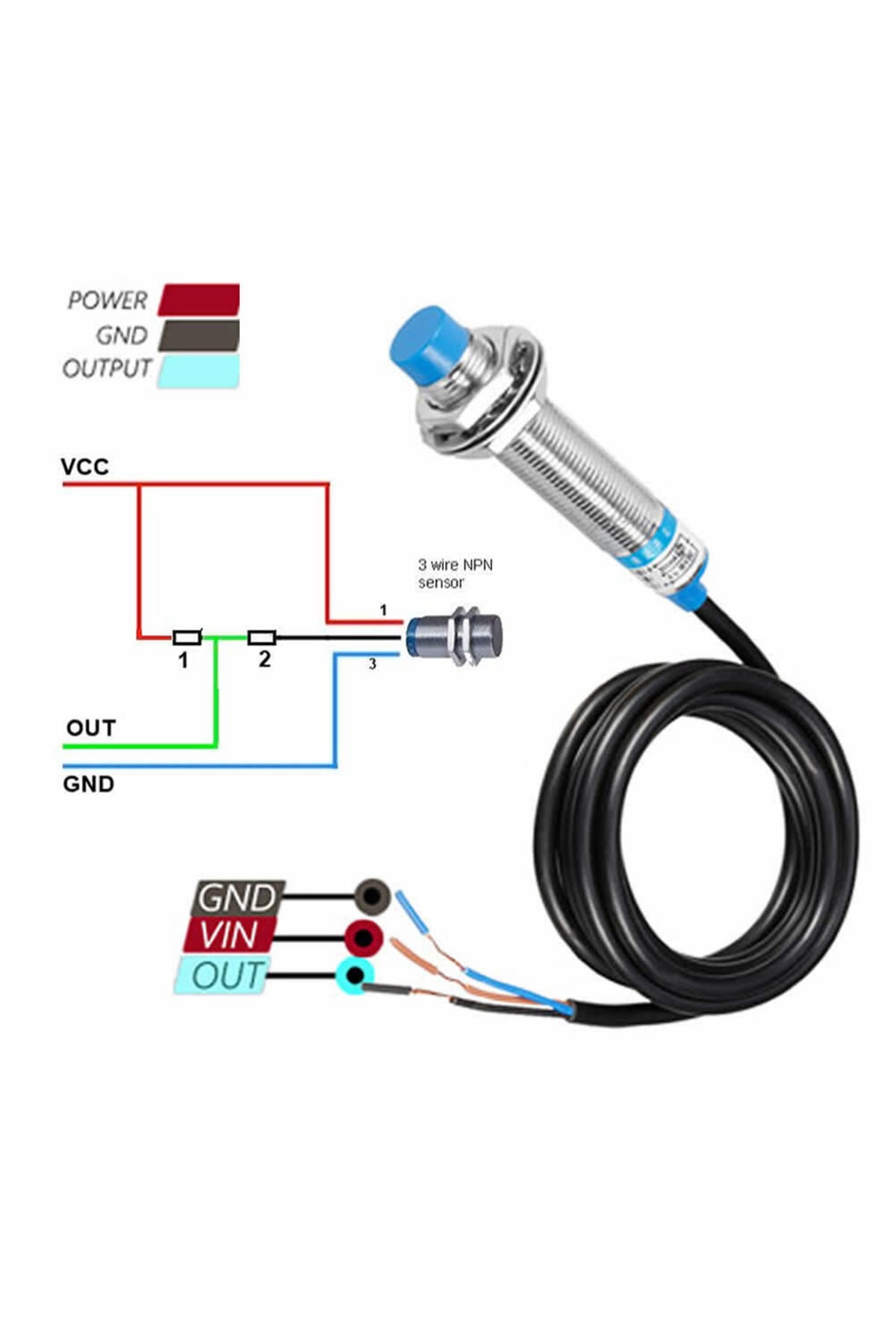 Lj12a3-4-z/by Endüktif 4mm Metal Algılayıcı Sensör Pnp No Temassız Proximity 3 Telli Dc 6v-36v 4