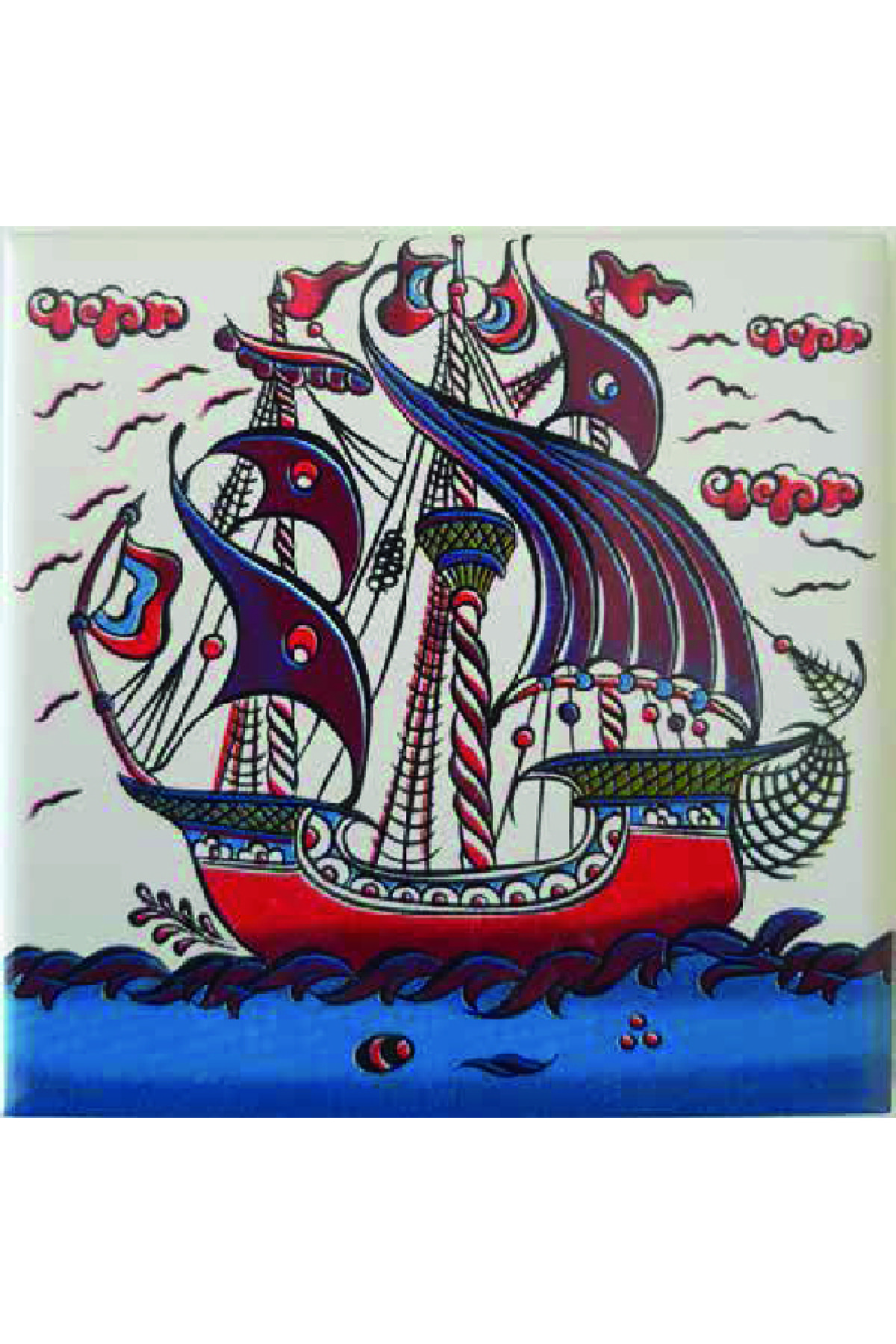 KÜTAHYA ÇİNİ SANAYİ 10x10 Cm Çini Desenli Çini Seramik Karo