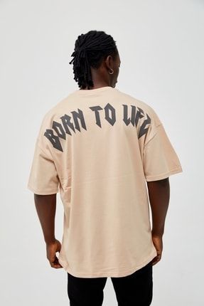 Born To Life Baskılı Oversize T-shirt MT2023