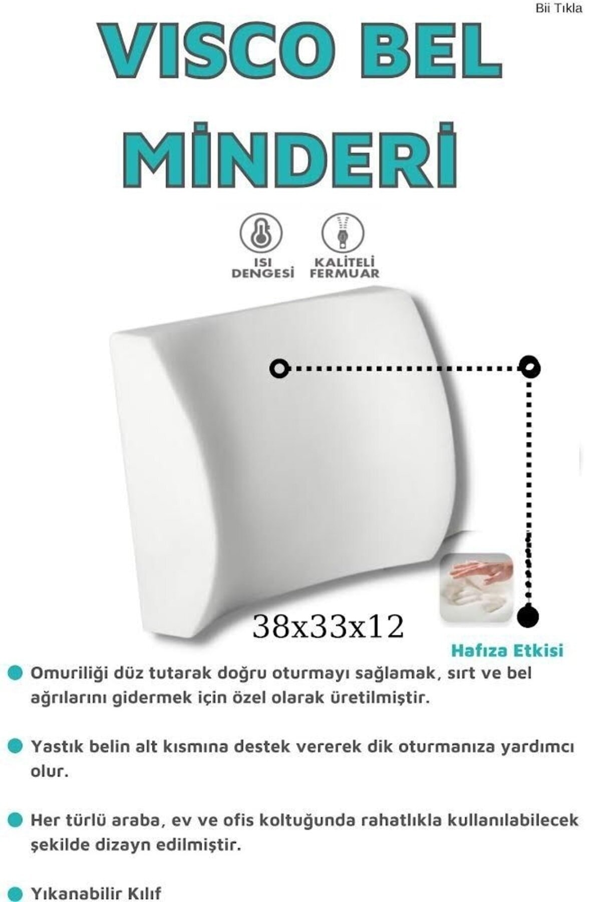 Visco Bel Minderi Visco Sırt Minderi Dik Duruş Minderi Visco Yastık Ortopedik Bel Minderi Bordo 2