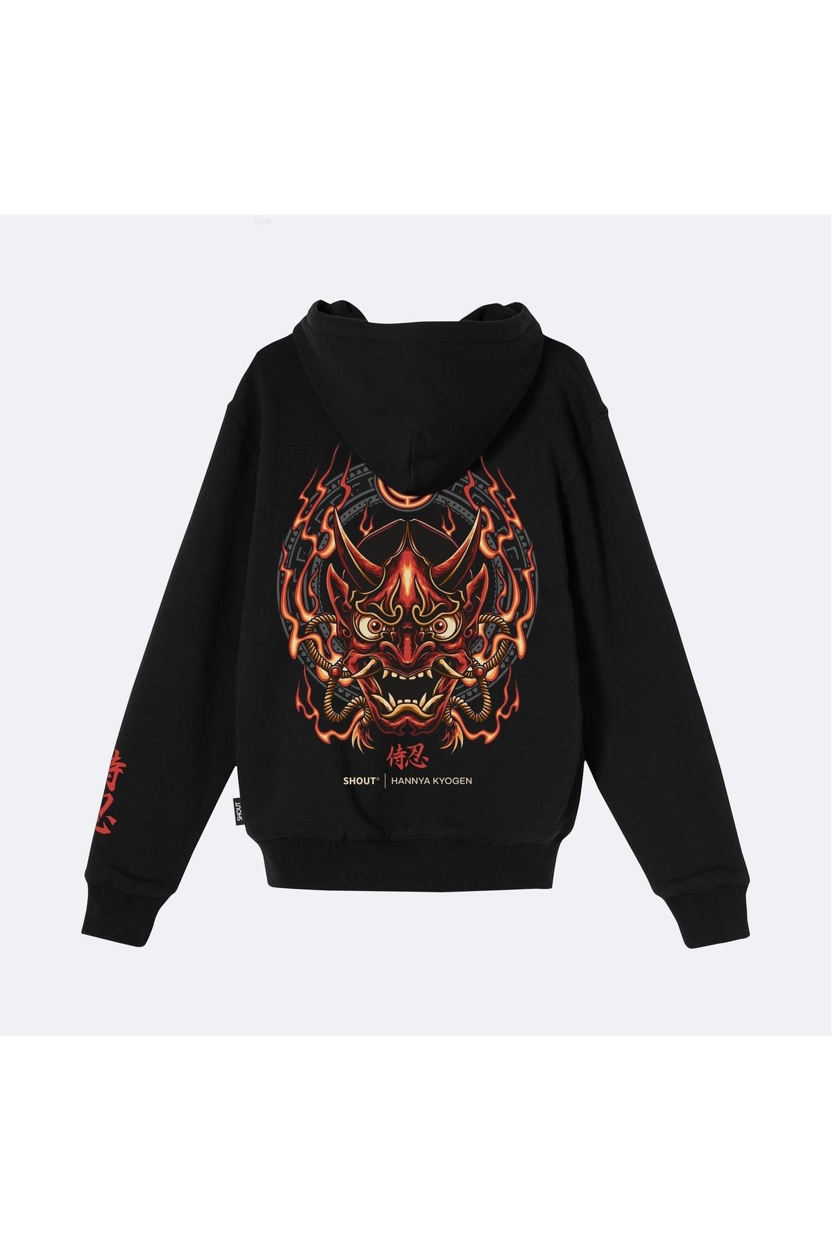 Shout Oversize Hannya Kyogen Oldschool Unisex Zip Up Hoodie Trendyol