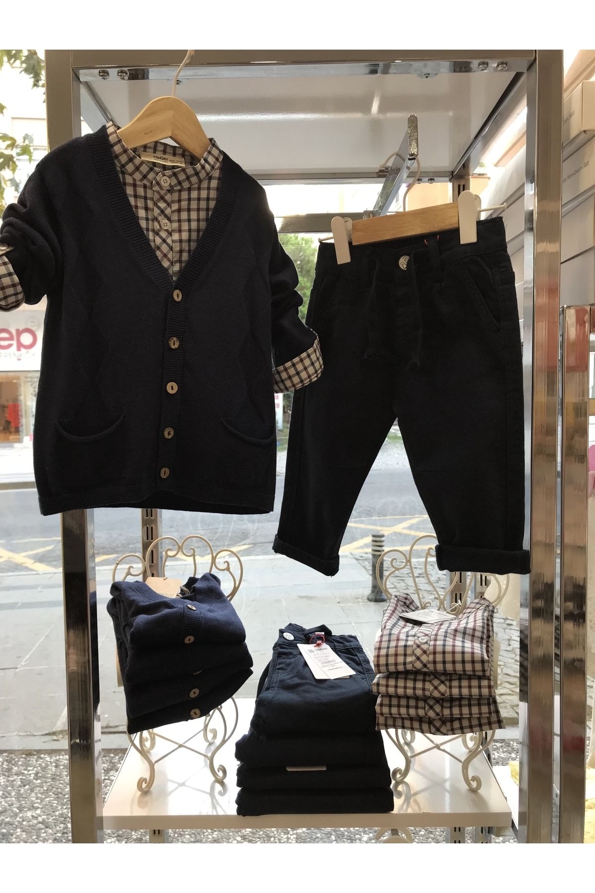 çikoby Erkek Bebek Bordo Kareli Gömlek fotoğrafı 3 (önizleme)