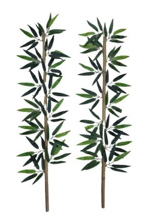 Yapay Yapraklı Dekoratif Bambu Çubuğu 75cm 2 Adet 2adet-75cm