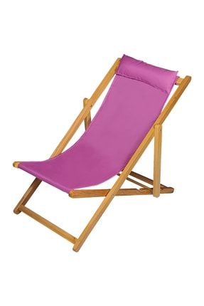 Ahşap Katlanabilir Taşınır Bahçe Sandalyesi. Plaj, Bahçe, Teras, Balkon Şezlongu. (mor) SMMK4112101