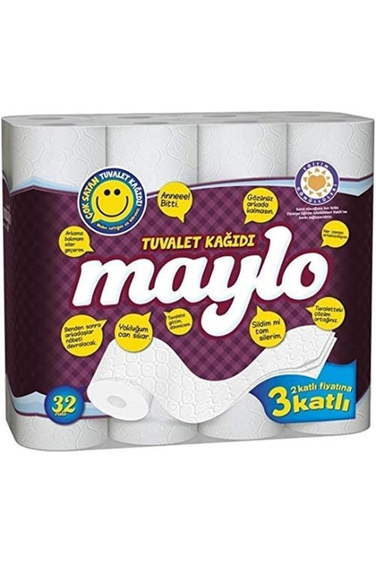 Maylo J-160 500817 3 Katlı Tuvalet Kağıdı - 3 Paket 96 Rulo