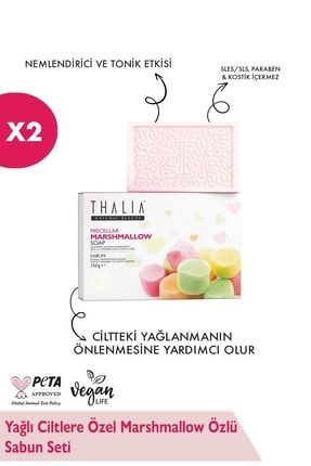 Yağlı Ciltler Için Doğal Marshmallow Özlü Sabun Seti TH-SET-0081