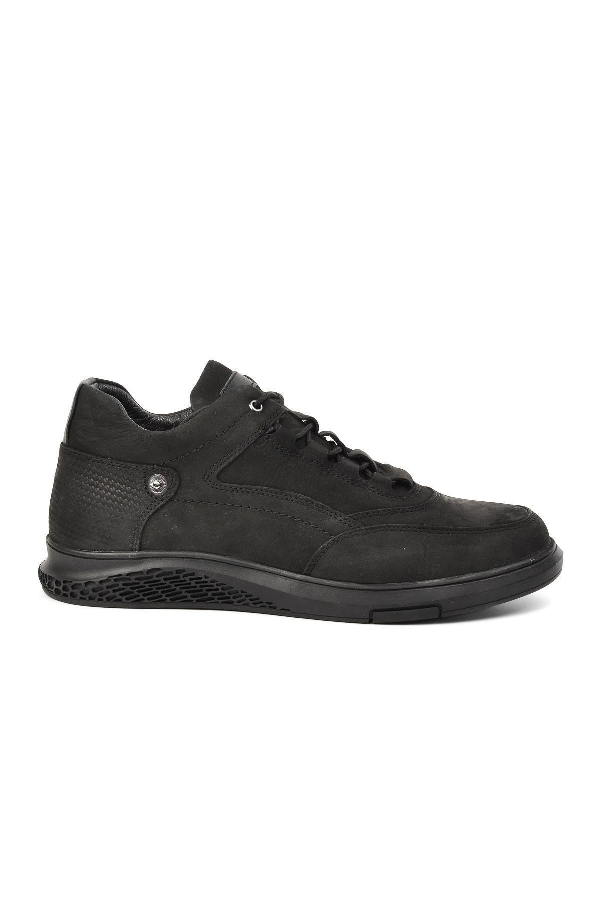 Voyager-حذاء كاجوال أسود من الجلد الطبيعي Nubuck للرجال 2