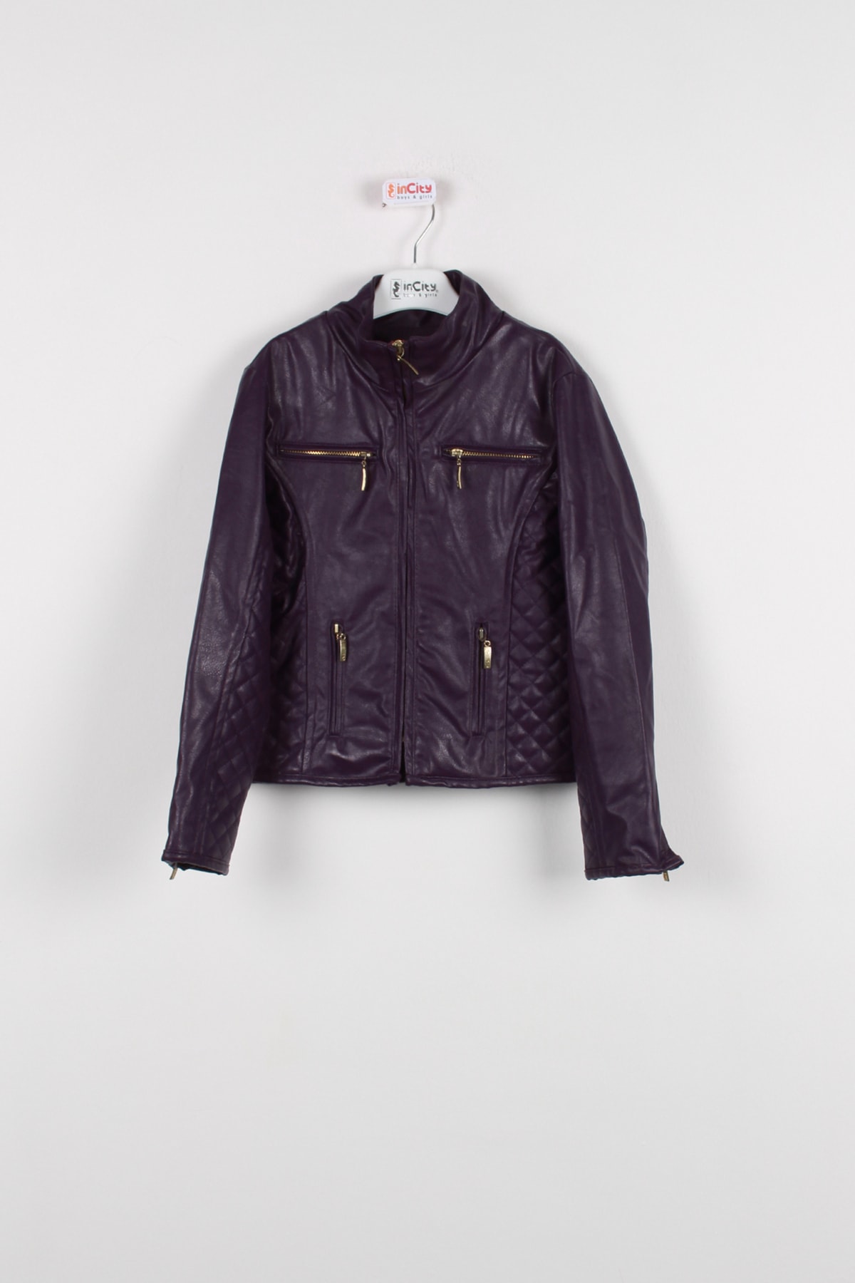  ژاکت چرمی دخترانه بنفش