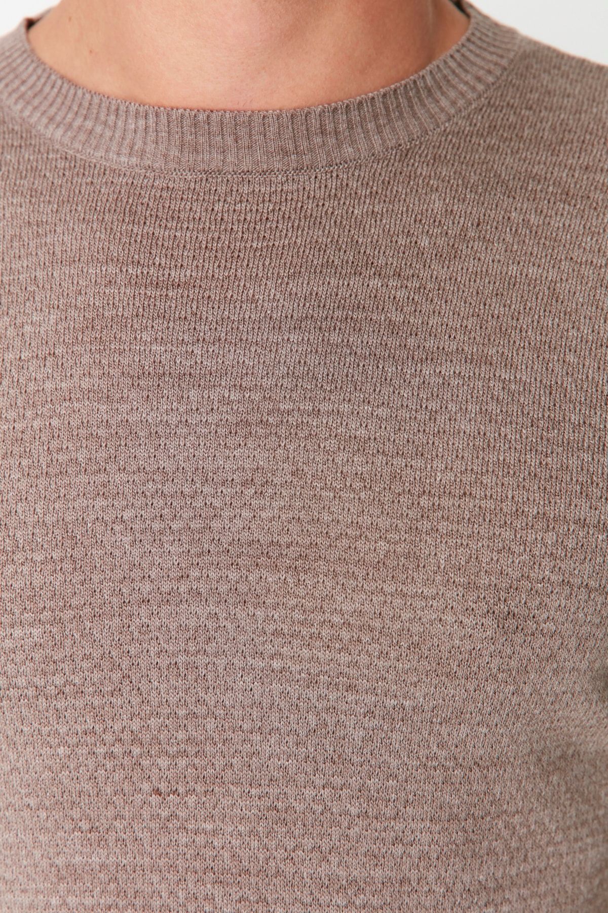 Vizon Erkek Slim Fit Bisiklet Yaka Dokulu Triko Kazak TMNAW23KZ00148