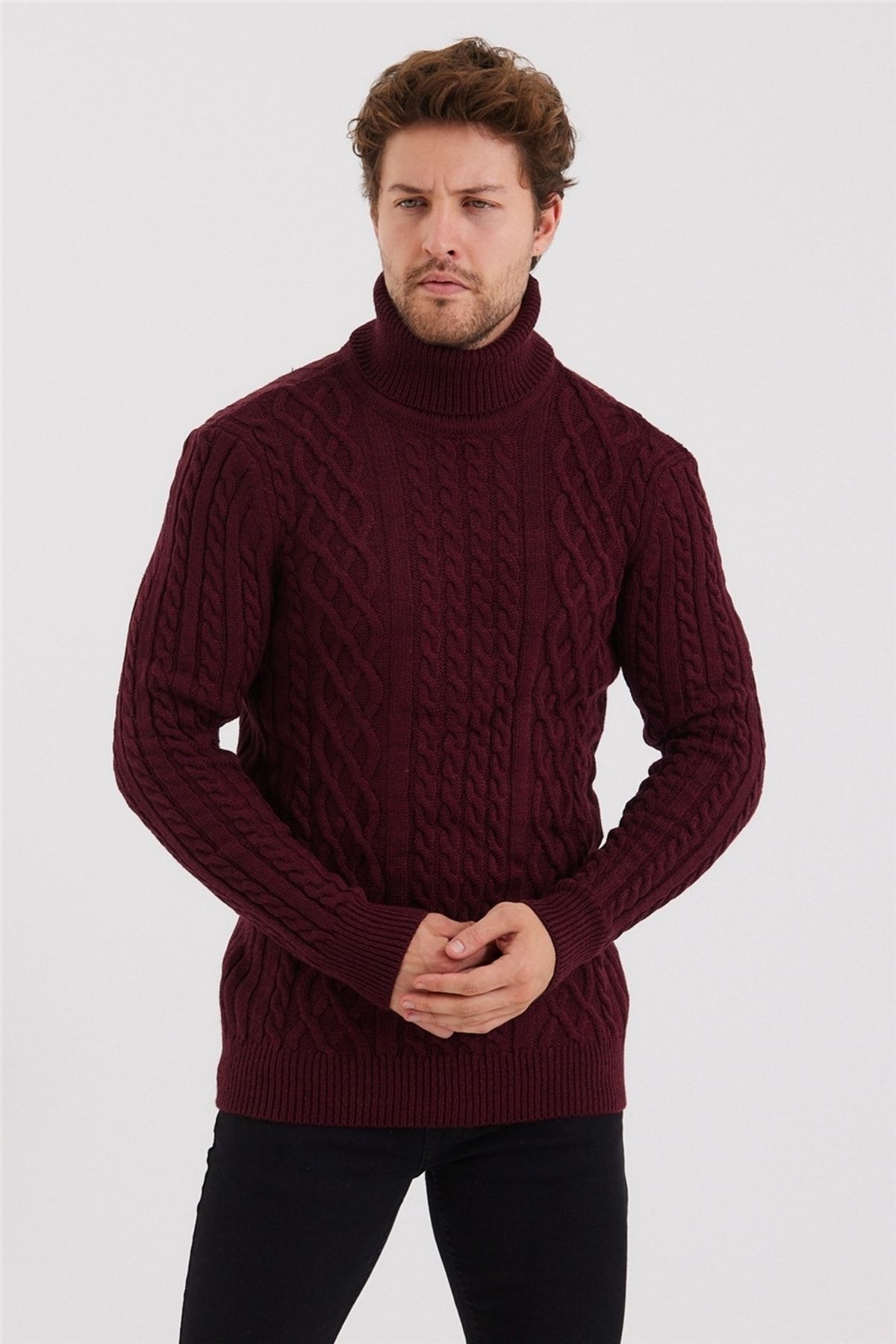 Burgundy sweater mens clearance