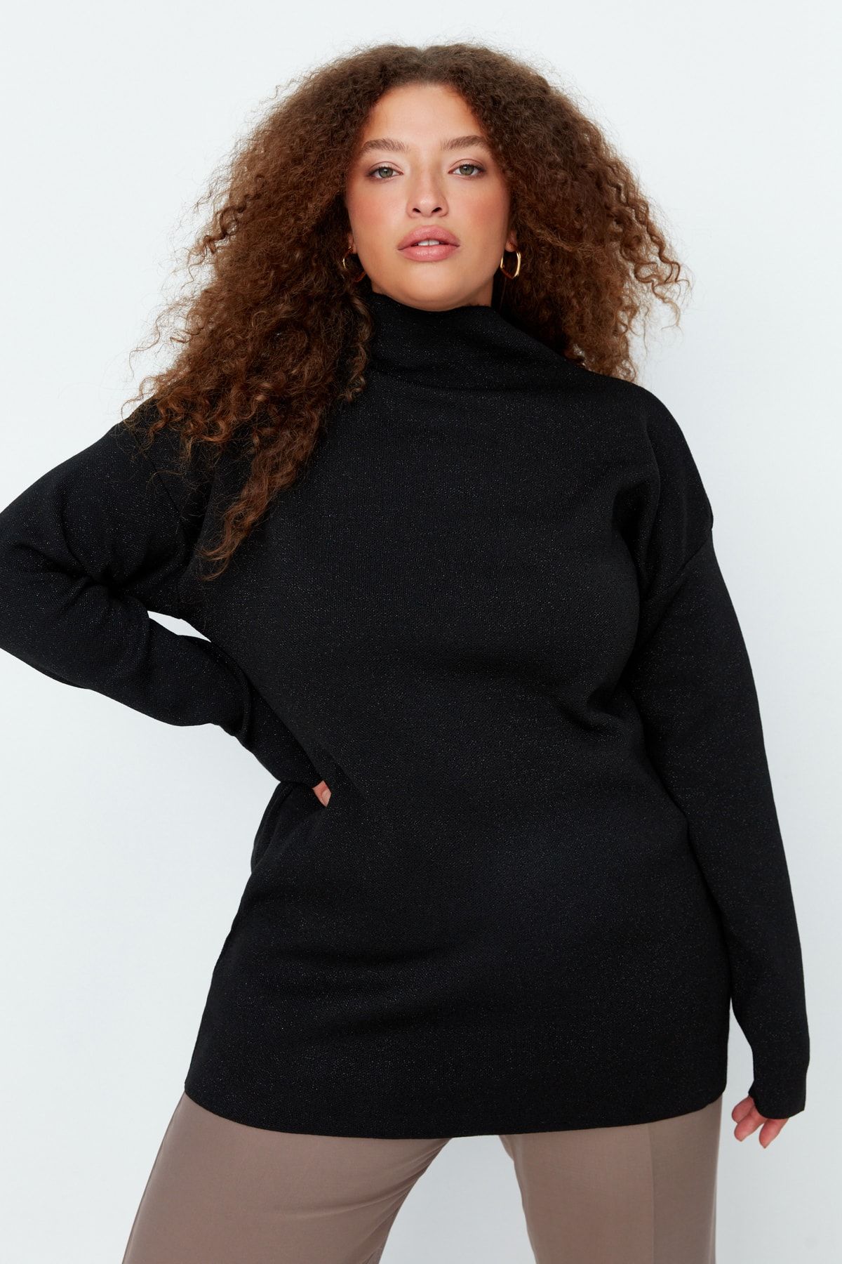 Black glitter turtleneck online