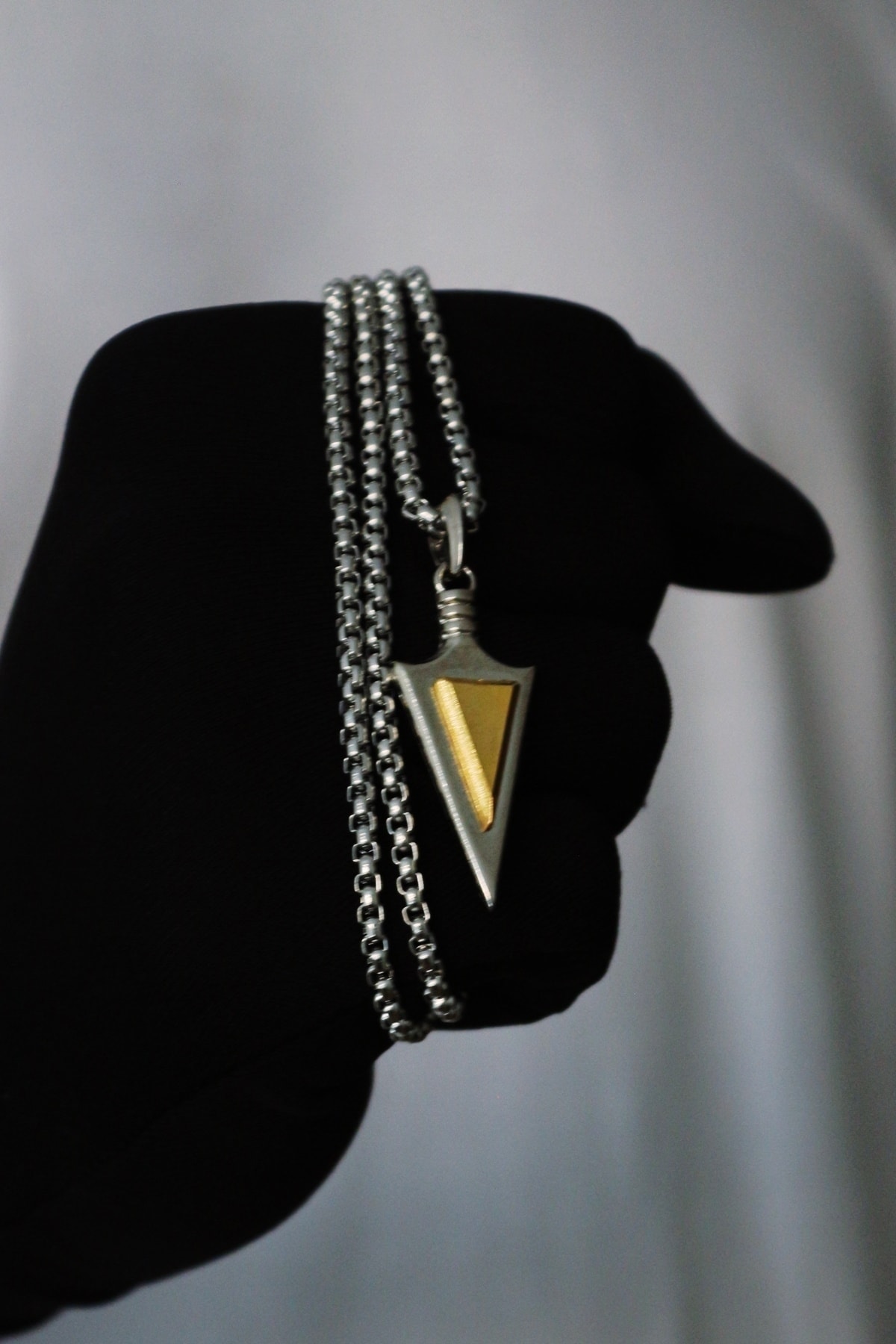 Double Color Triagle Triangle Arrow Knitted Chain Necklace