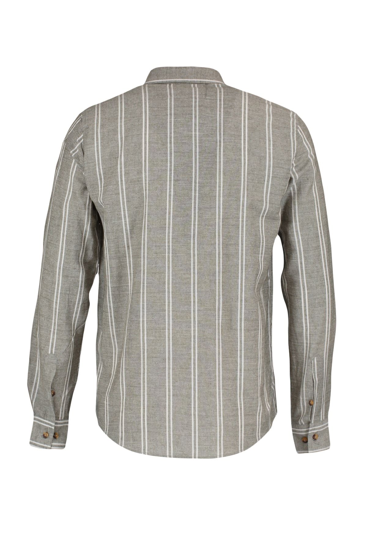 Trendyol Collection-Khakifarbenes Nadelstreifenhemd im Slim Fit – Knopfkragen TMNSS20GO0092 8