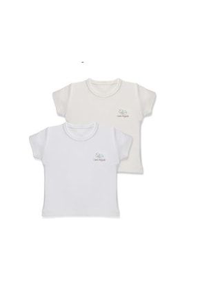 Baby Cosy Organic 2li Bebek T-şhirt 3008 White Ekru 358407-00021_R1603