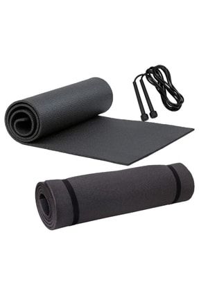 Siyah Pilates Minderi Ve Yoga Egzersiz Matı 6,5mm + Atlama Ipi 6CMAT2