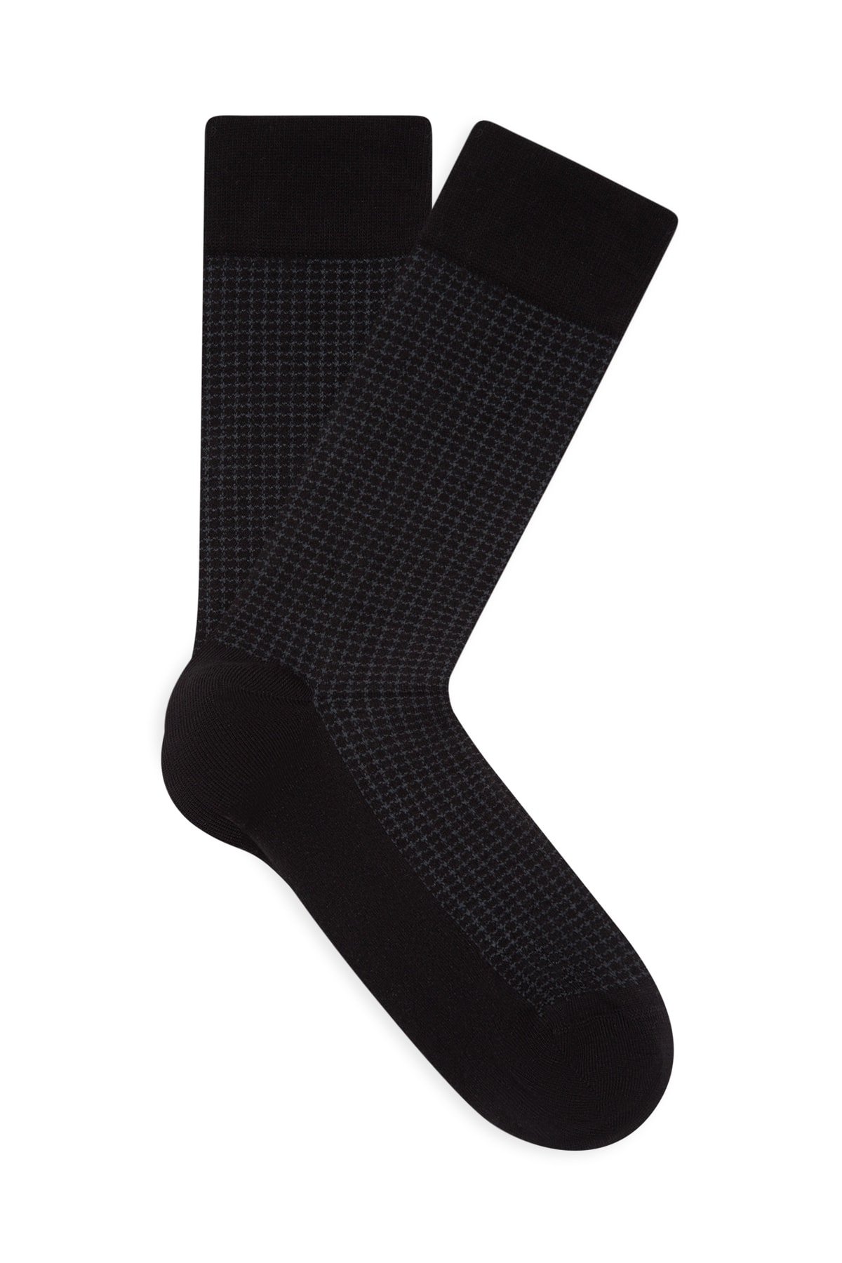Mavi Baskılı Siyah Soket Çorap 092721-900
