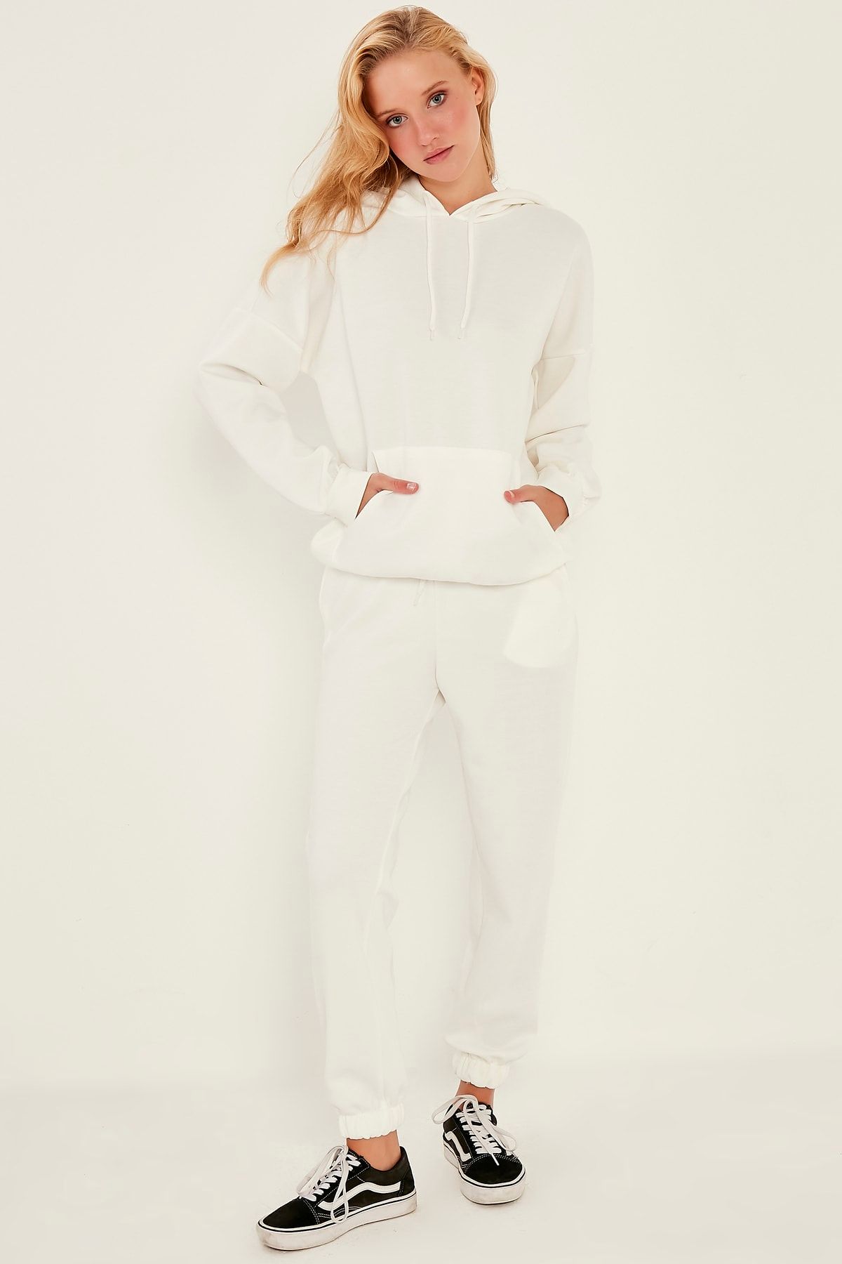 Womens white top tracksuit set