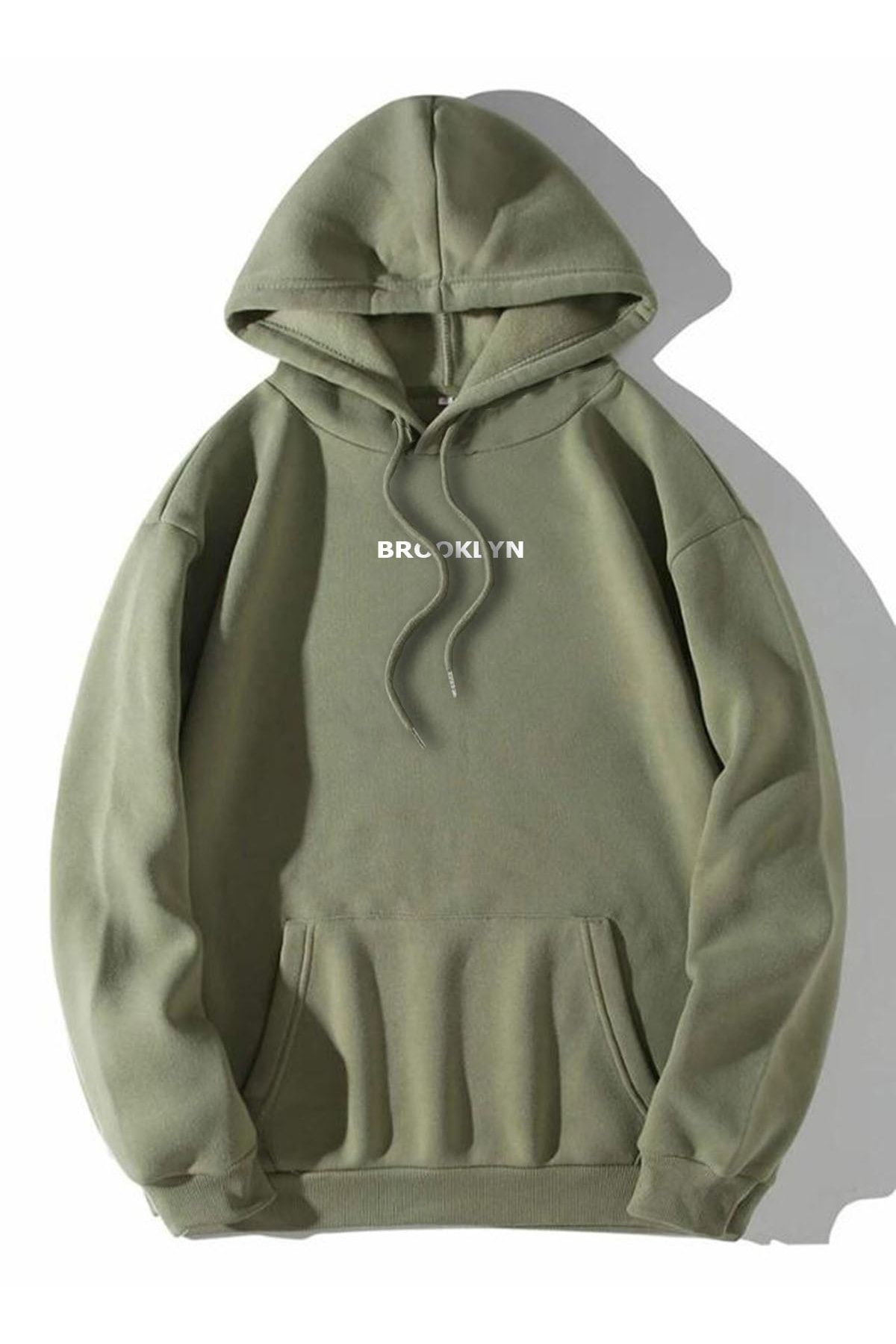 Buğraterzimoda-Brooklyn Khaki Hooded Kangaroo Pocket Sweatshirt Hoodie 2