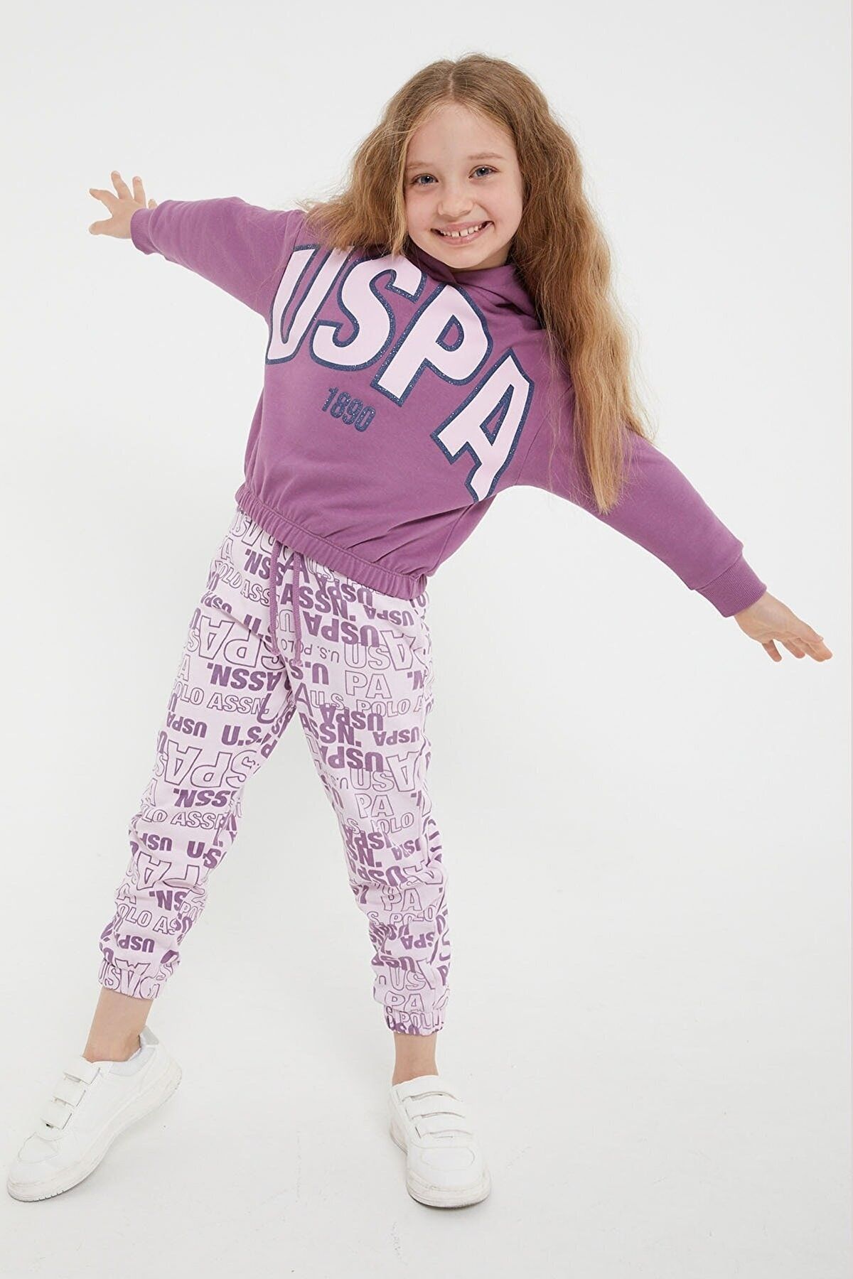 U.S. Polo Assn. Sports Sweatsuit Set Purple Regular fit Trendyol