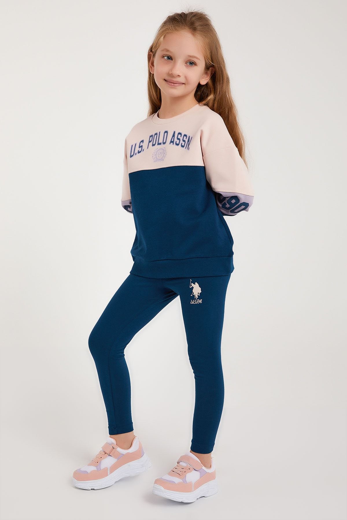 U.S. Polo Assn. Licensed Classic Powder Girls Crew Neck Tights