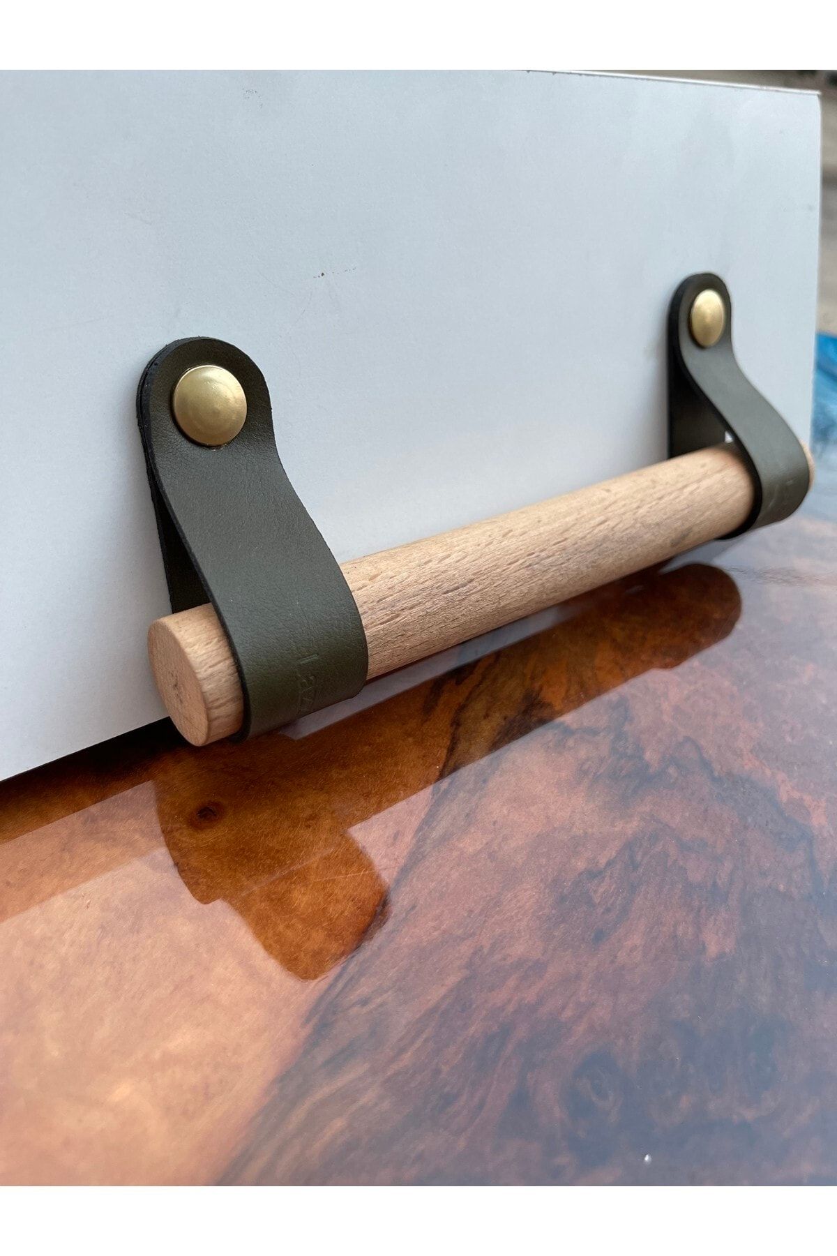 lazzir handle Leather Handle (woody Handle-anthracite) Cabinet And Drawer  Handle 160 Mm - Trendyol