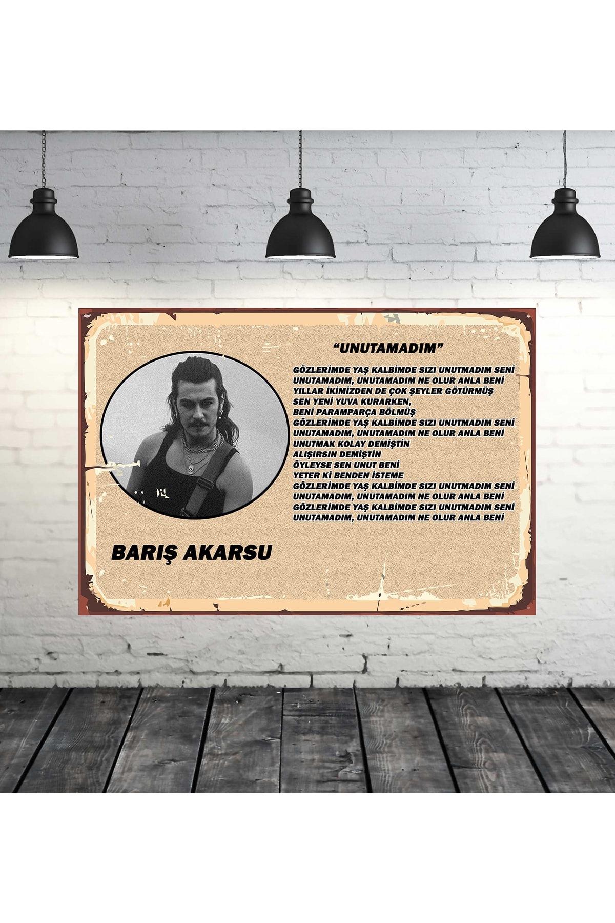 Barış Akarsu I Couldn't Forget Lyrics 20x30 Cm Retro Wooden Painting