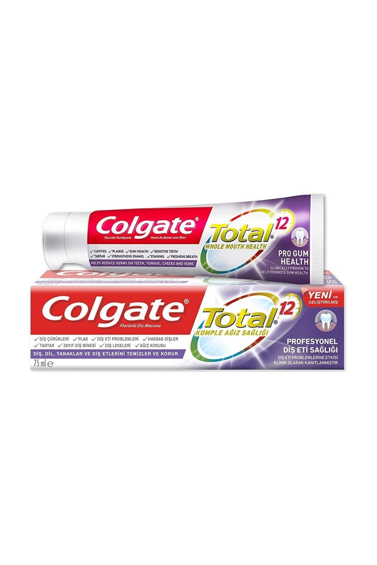 Colgate-2 Pieces Total Pro Gum Health 50 Ml, Brush Micro Fine Black 1+1, Oral Care Water 500 Ml 2