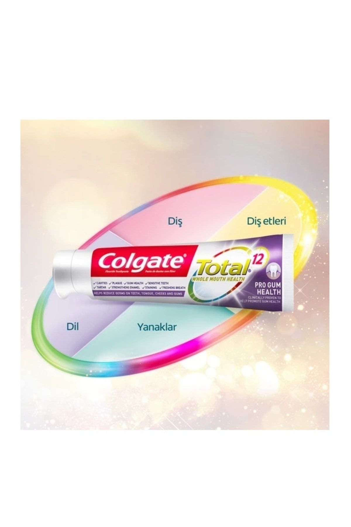 Colgate-2 Pieces Total Pro Gum Health 50 Ml, Brush Micro Fine Black 1+1, Oral Care Water 500 Ml 5