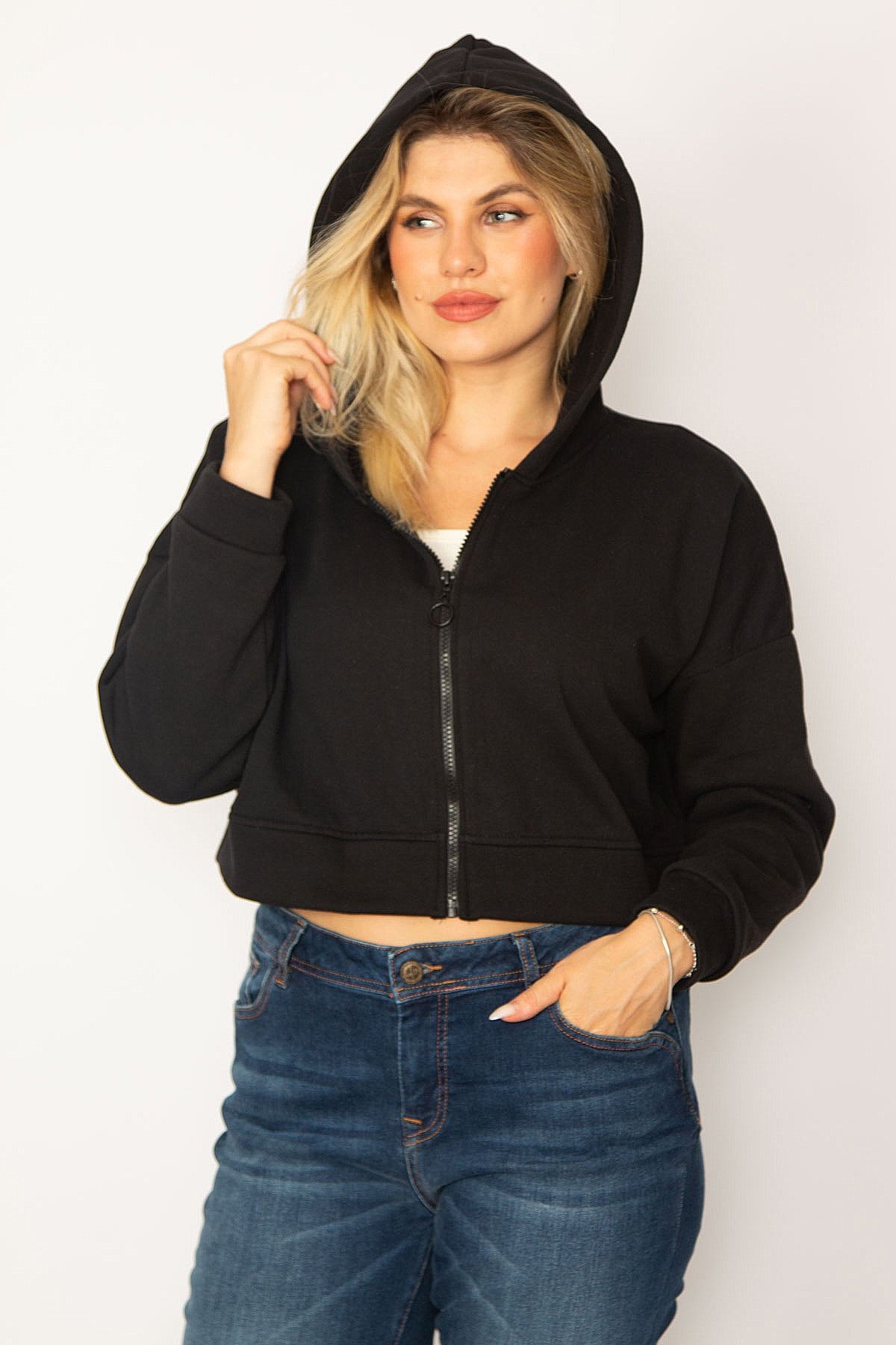 Women's best sale short sweatshirt