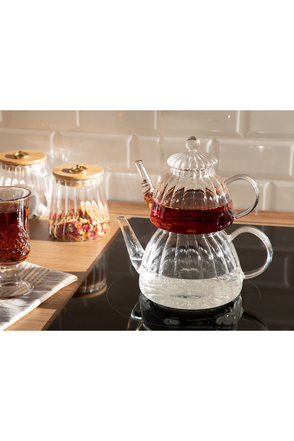 ست چایی ساز مدل روهمی روزلا بوروسیلیکات شیشه ای انگلیش هوم English Home