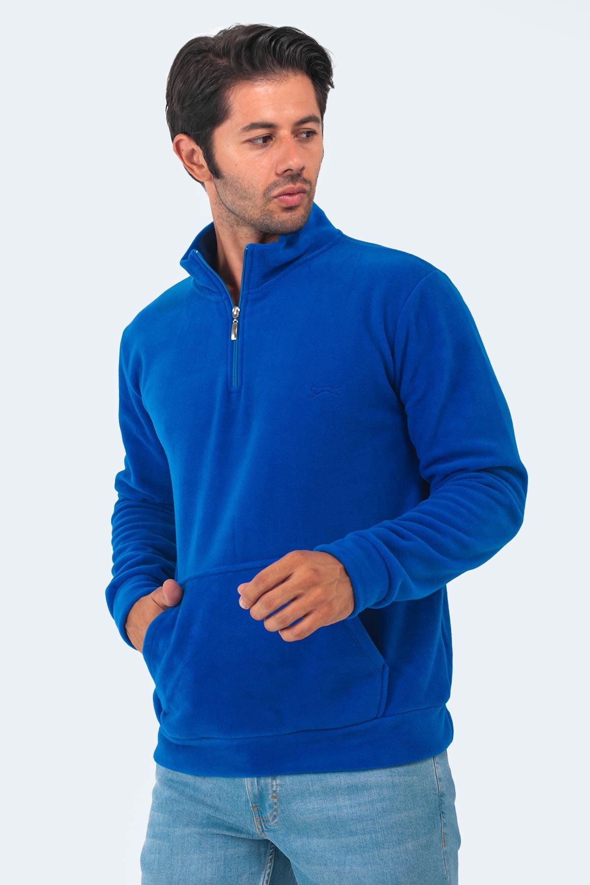 سویشرت مردانه جامد ساکس آبی Slazenger