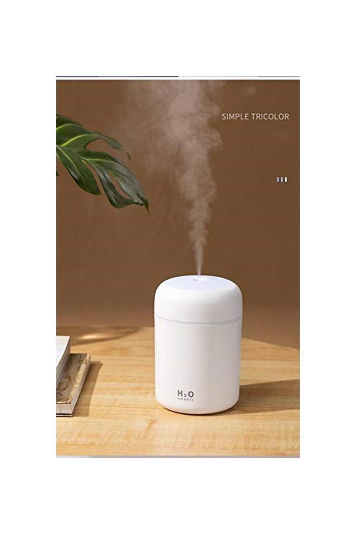 Led Işıklı Mini Ortam Oda Hava Nemlendirici Buhar Makinesi Ve Aromaterapi Aroma Difüzörü (beyaz)