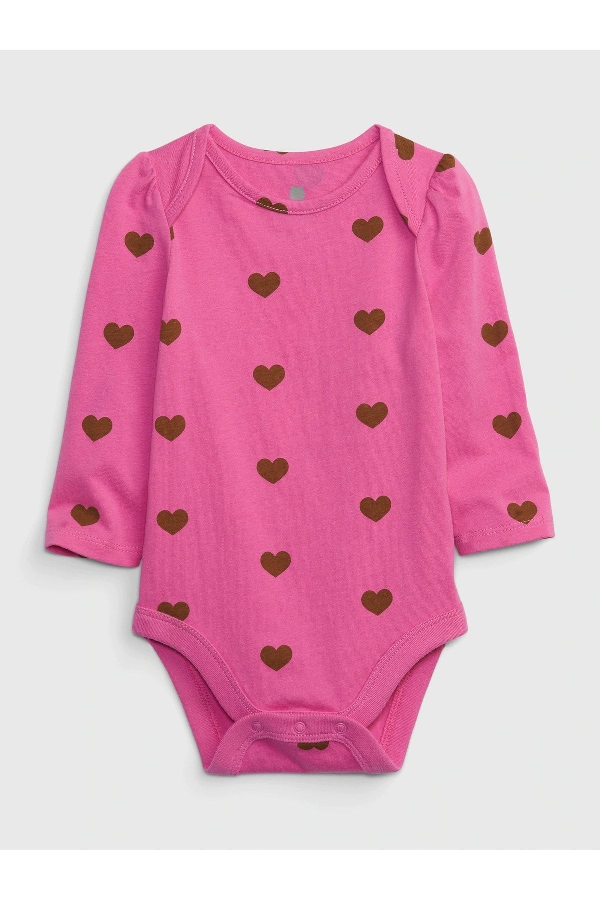 GAP Kız Bebek Pembe %100 Organik Pamuk Desenli Bodysuit