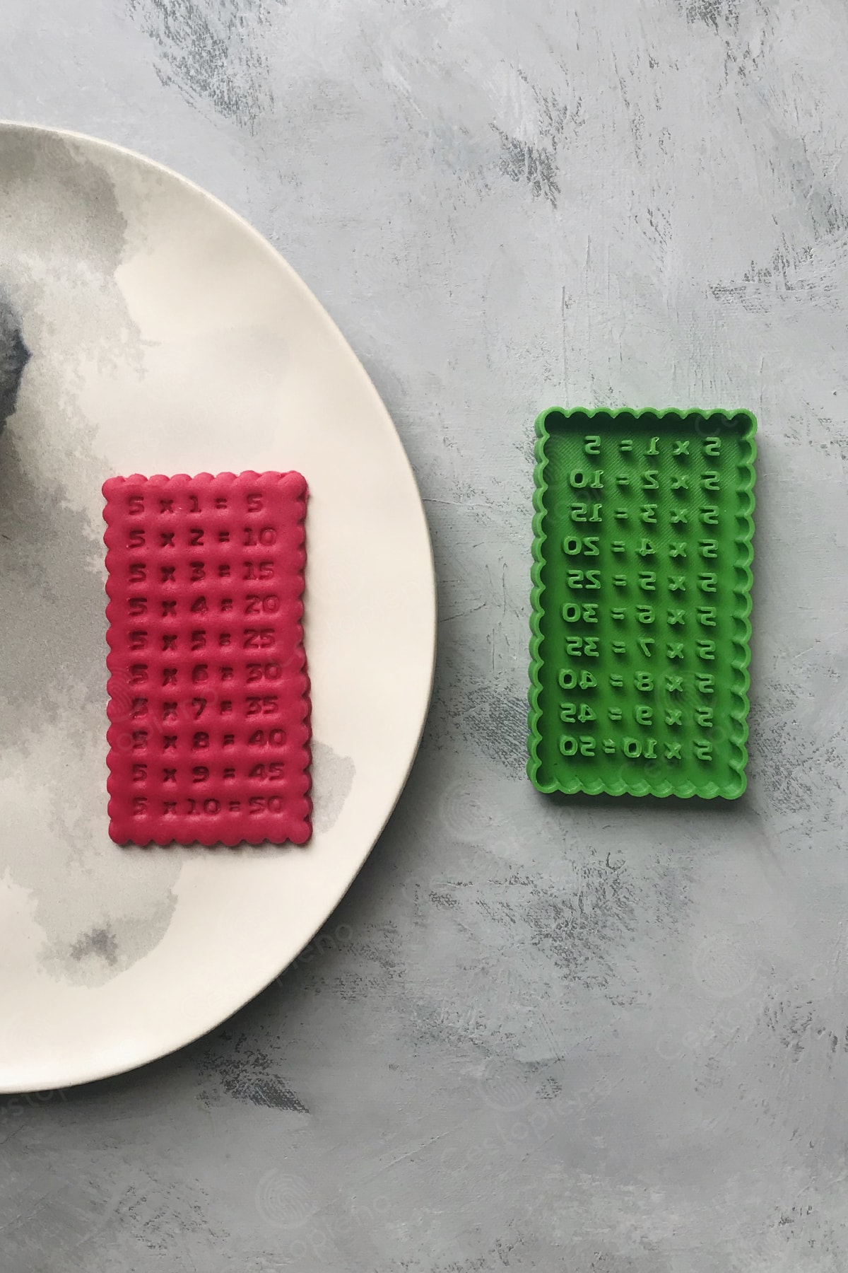 Multiplication Table (5) Dough Shaper / Cookie / Ceramic / Game / Polymer Clay