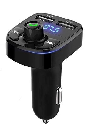 Araç Bluetooth Fm Transmitter Cihazı Araba Mp3 Çalar Oto Çakmaklık Şarj Aleti Müzik Kiti Y-MDL-17642