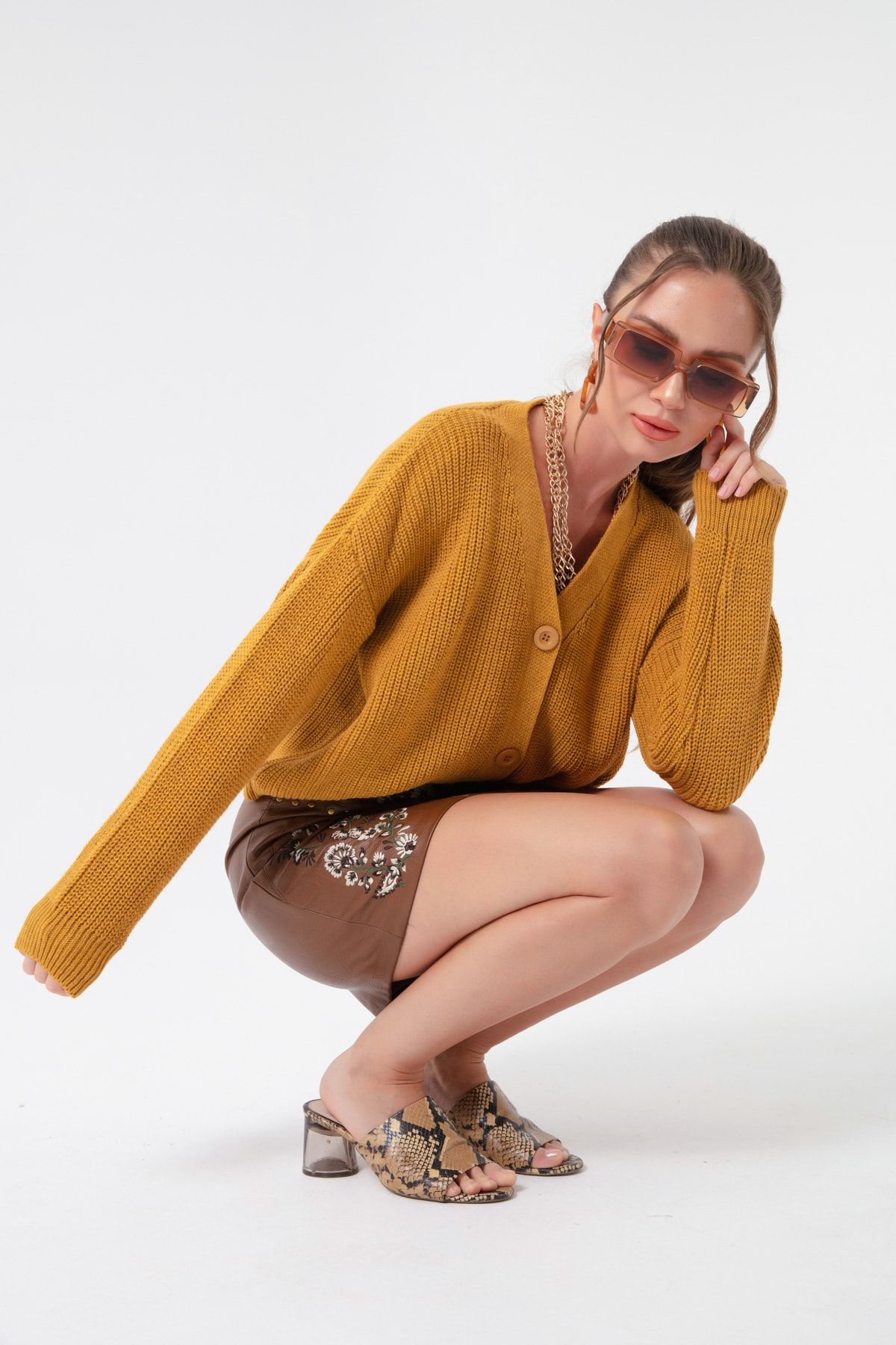 Topshop hotsell mustard cardigan
