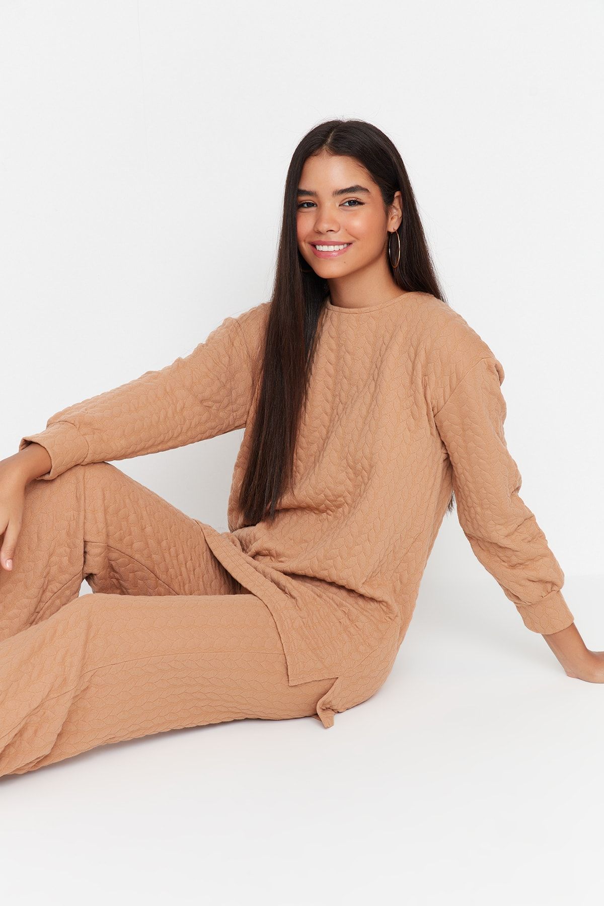Trendyol Modest Zweiteiler Braun Regular Fit OB7658