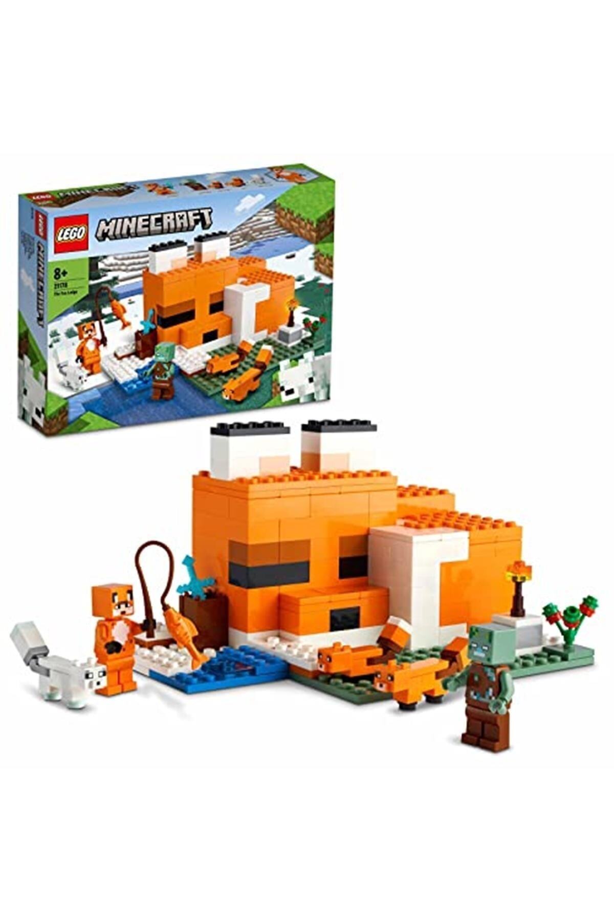 LEGO Marka: ® Minecraft® Tilki Kulübesi 21178 – Macera Oyunlarını Seven Çocuklar Için Oyuncak Ev Içe