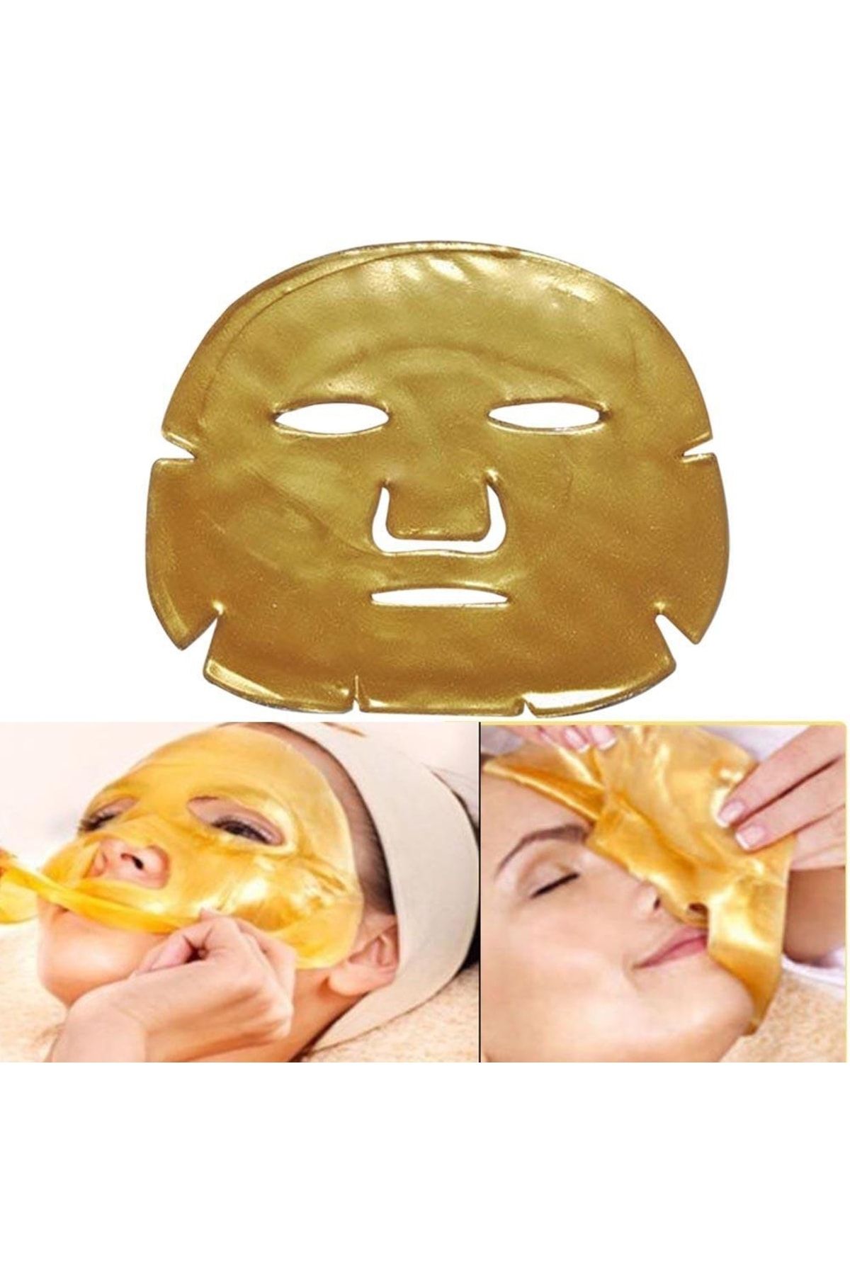 NEFKOZMETİK 10 Adet Gold Bio Yüz Maskesi - Altın Ve Kolajen Maske 10 Adet