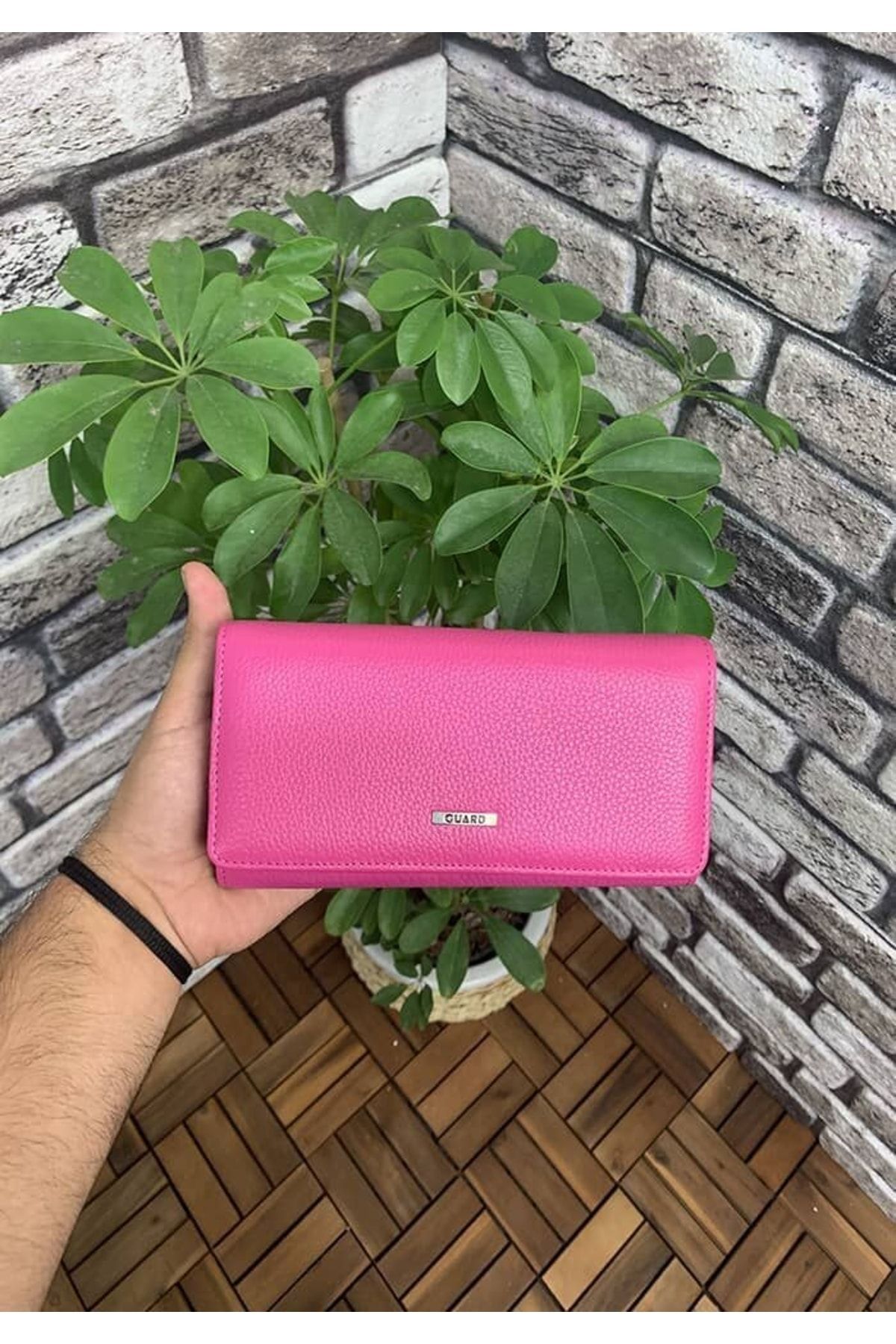 GUARD Findit Pink Leather Zipper Wallet Trendyol