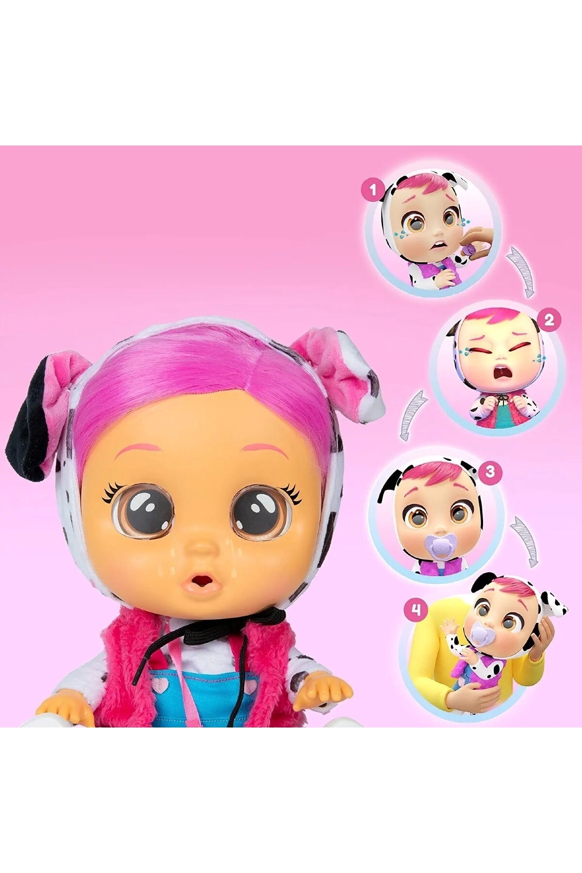 Rubies Cry Babies Dotty Kinderkostüm – Inkl. Overall, Kapuze, Schnuller & Fläschchen
