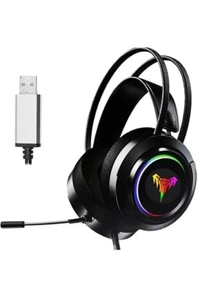 Profesyonel Headset Pro Rgb Gaming Usb Girişli Oyuncu Kulaklığı - Renkli Işıklı Mikrofonlu Kulaklık 85009-945