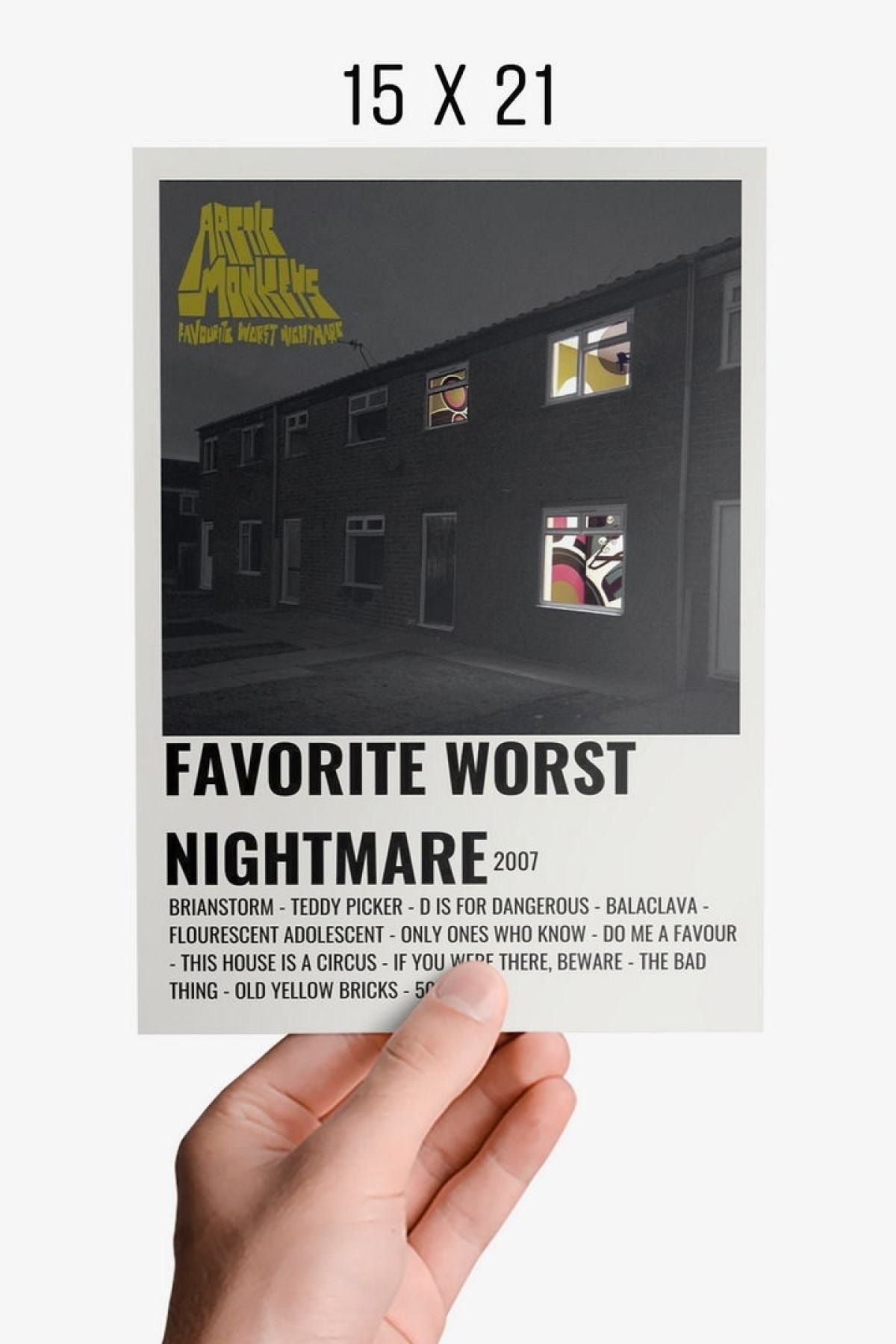 DuoArt Arctic Monkeys Favourite Worst Nightmare Albüm Kapağı Info Card Bilgi Kartı Minimalist Poster VB10818