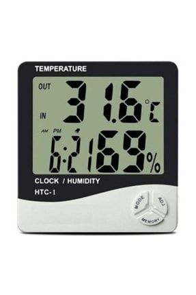 Saatli Masaüstü Dijital Termometre Nem Ölçer Higrometre PRA-3311771-4284